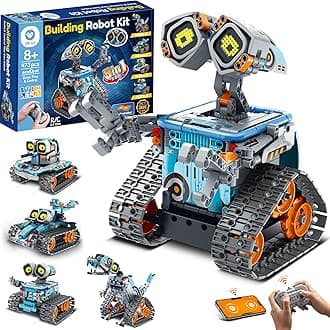 Sillbird Robot Building Kit with Remote Control STEM Gifts for Kids Age 8-12, Coding Robotics Technic Toy Set for Boys' Birthday, Buildable 5-in-1 Models with 473 Pieces