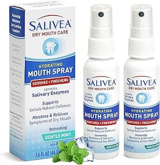 SALIVEA Extra Gentle Dry Mouth Spray - Soothing Mint Mouth Spray with Natural Salivary Enzymes - 250 Pumps (2 Pack)