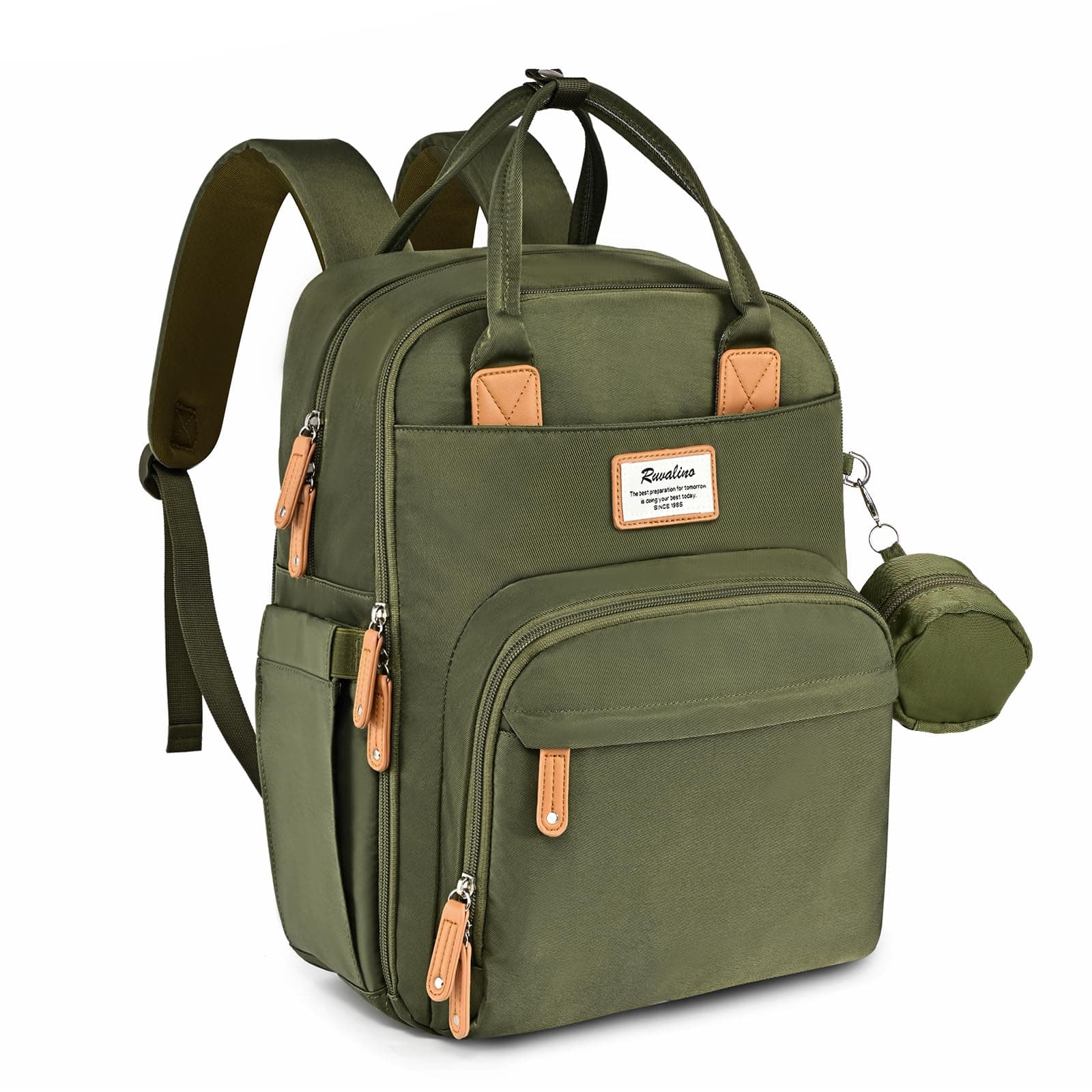 Diaper Bag Backpack - Multifunction Travel Back Pack Maternity Baby Changing Bags, Diaper Changing Totes, Large Capacity, Waterproof and Stylish, Baby Travel Essential, Army Green