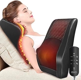 Boriwat Back Massager with Heat, 3D Kneading Massage Pillow for Back, Neck, Shoulder, Leg Pain Relief Deep Tissue, Gifts for Women Men Mom Dad