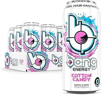 Bang Energy Cotton Candy, Sugar-Free Energy Drink, 16-Ounce