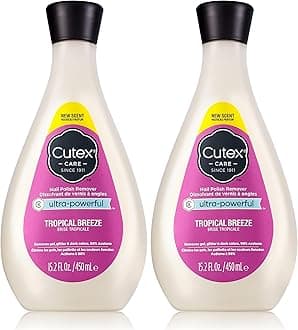 Cutex Gel Nail Polish Remover, Tropical Breeze Scent | Ultra-Powerful | Removes Glitter | 15.2 Fl Oz | Pack of 2
