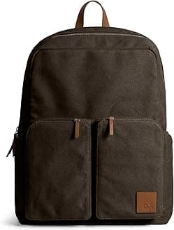 Field Backpack | Casual Laptop Bag with Luggage Sleeve | Unisex Travel Backpack | Made of Durable Canvas Material | Zippered Compartments with Pockets