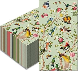 100 Pcs Disposable Hand Towel, Vintage Floral Bird Paper Napkins Watercolor Guest Napkins Wild Flower Bird Decorative Paper Guest for Bathroom Birthday Party Baby Shower (Vintage Floral Bird)