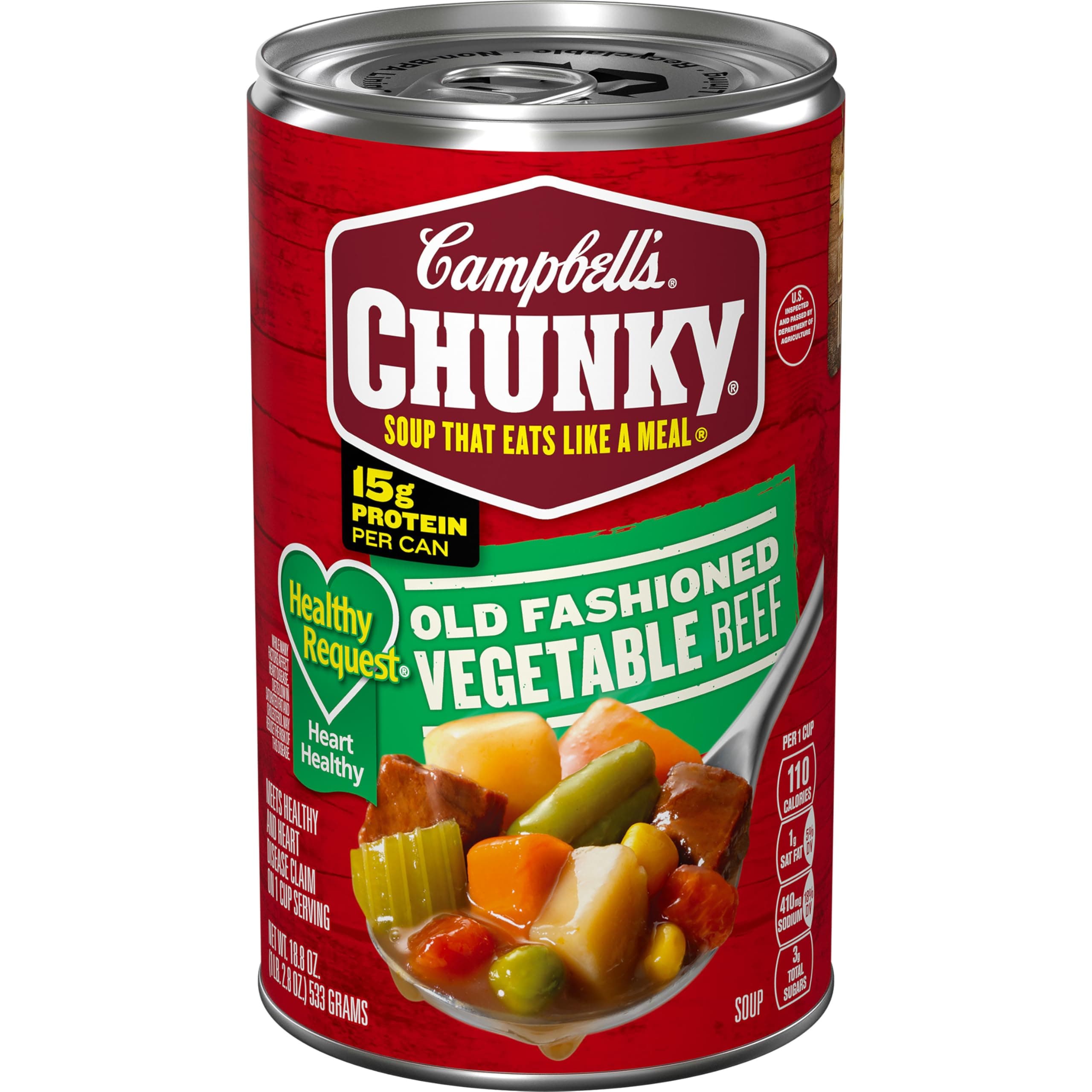 Campbell’s Chunky Healthy Request Soup, Old Fashioned Vegetable Beef Soup, 18.8 Oz Can