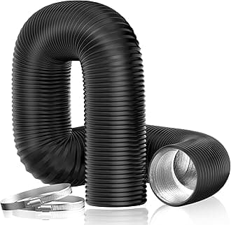 Hon&Guan Dryer Vent Hose, 6'' Insulated Flexible Duct 8FT with 2 Duct Clamps, Heavy-Duty Three Layer Protection for HVAC Ventilation, Duct Fan Systems