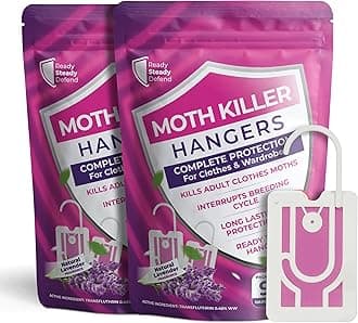 18 x Moth Killer Hangers For Wardrobes | Moth Repellent Hangers Protect Clothes In Wardrobes & Drawers | Lavender Fragrance | 36 Months Protection | Trap & Balls Alternative