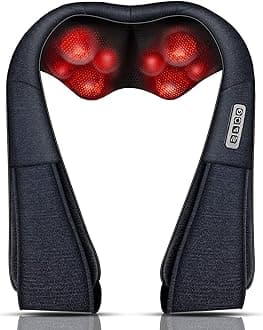 Mo Cuishle Shiatsu Back Shoulder and Neck Massager with Heat, Electric Deep Tissue 4D Kneading Massage, Best Gifts for Women Men Mom Dad Wife Husband, Fathers Day, Mothers Day, Christmas