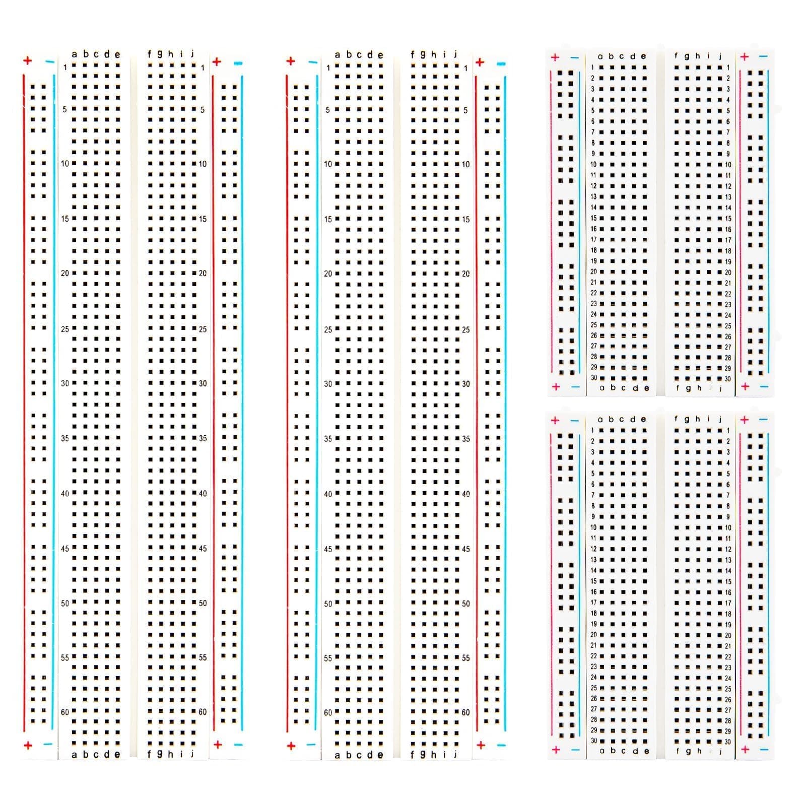 ELEGOO 2PCS 830 Point & 2PCS 400 Point Breadboard Kit Solderless Breadboards for Arduino Bread Boards Electronics for Circuits Projects Prototype Board
