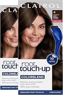 Clairol Root Touch-Up by Nice'n Easy Permanent Hair Dye, 4 Dark Brown Hair Color, Pack of 2