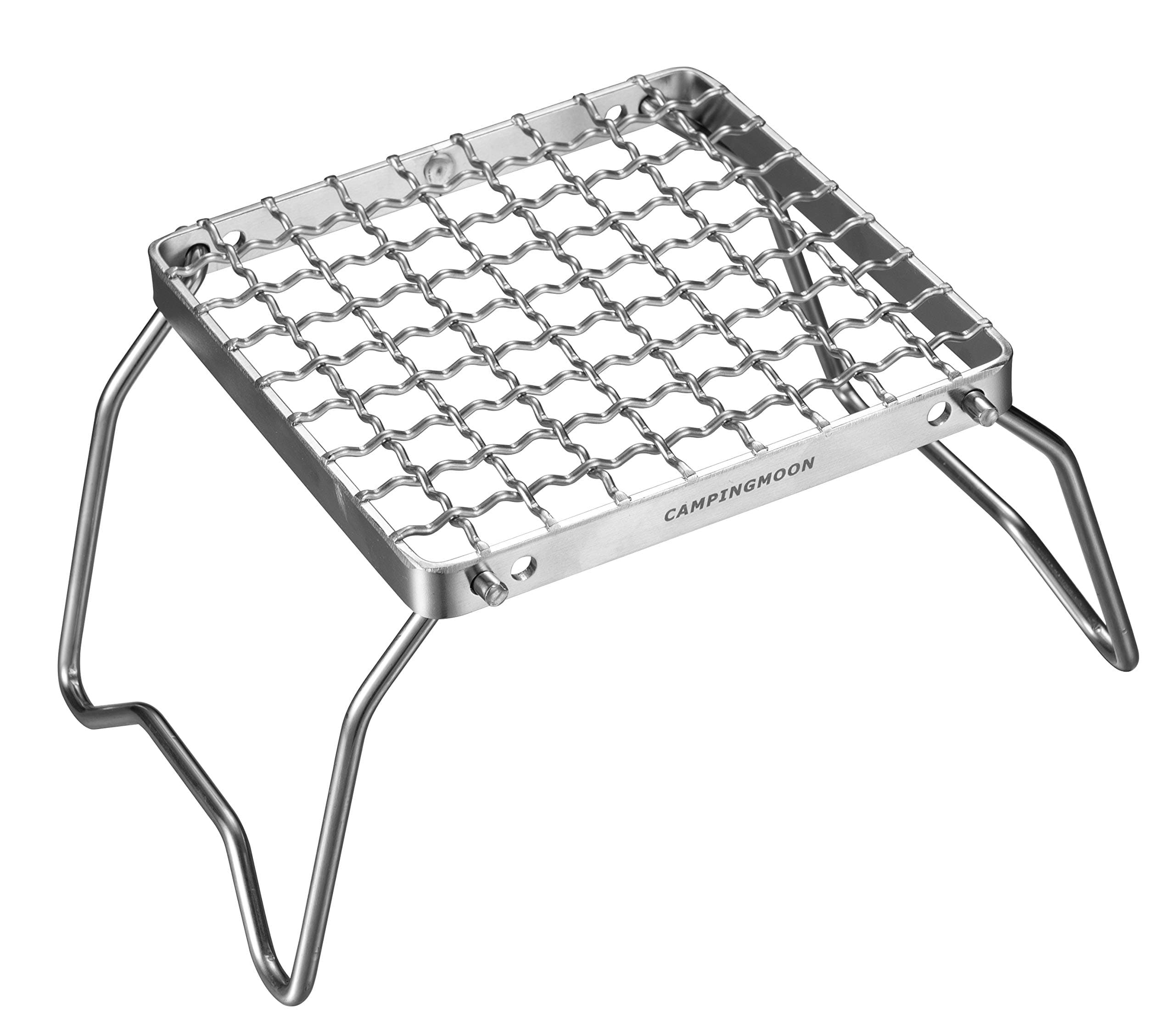 CAMPINGMOON Portable Folding Camping Campfire Grill over Fire Split Stoves 304 Stainless Steel (ZJP 1011)