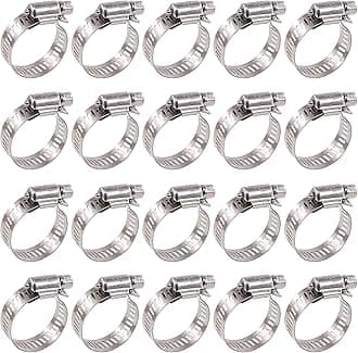 Glarks 20Pcs 304 Stainless Steel Adjustable 18-32MM Range Worm Gear Hose Clamps Assortment Kit, Fuel Line Clamp for Water Pipe, Plumbing, Automotive and Mechanical Application (18-32MM)