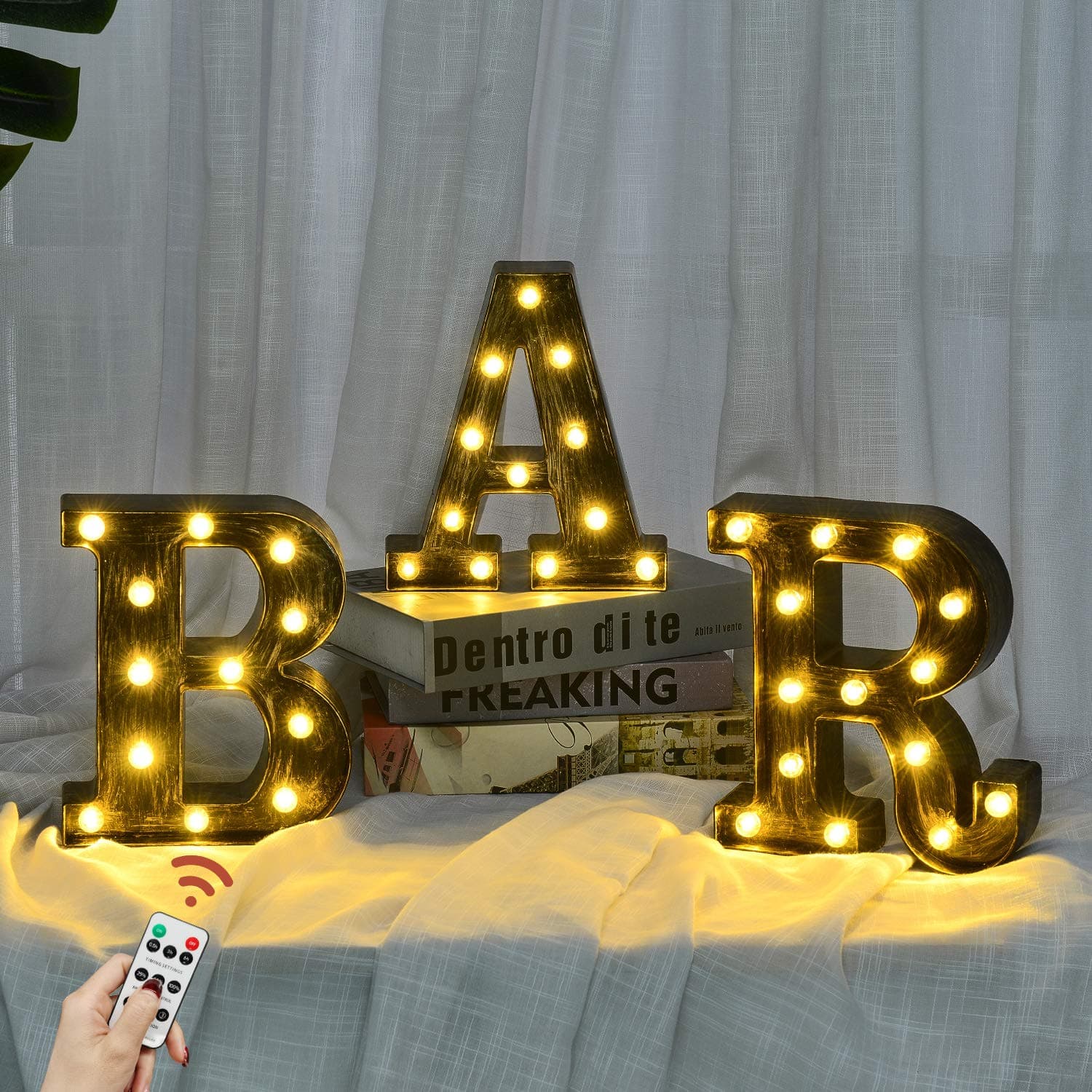 Rdutuok LED Marquee Letters Lights BAR Signs with Remote Control Letter Lamp Light UpIlluminated Industrial Style Lighted Battery Powered for BAR Pub Home Party Wedding Wall