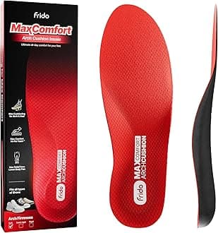 Frido Max Comfort Arch Cushion Insole | Relieves Arch Pain | Proprietary Hi- Per Foam Orthotic Inserts | Deep Heel Cup for Enhanced Stability | Sports & Casual Shoe Insert | Small (4-7 UK) Pack of 1