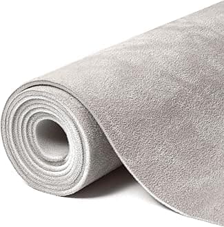 Suede Auto Headliner Fabric 92" L × 60" W with Foam Backing - Tube Packaging - Light Grey Interior Replacement Material for Car/Truck/SUV/RV Roof - Home Repair/DIY Headliner Material