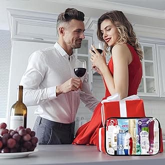 ZompoZ Womens Travel Toiletry Kit, 13 Travel-Size Hygiene Essentials for Bath, Shaving, Personal Care in TSA-Compliant Transparent Bag, Mini Toiletries Kit for Business, Charity, Gift for Her