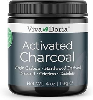 Viva Doria Virgin Activated Charcoal Powder, Food Grade, 4 oz.