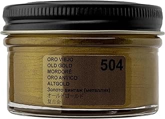 Shoe Cream Professional Shoe Polish for Leather Boots, Shoes, Purse, Furniture Eco Friendly Leather Conditioner 1.7oz - Old Gold Metallic #504