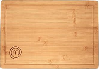 MasterChef Large Chopping Board Bamboo Butchers Block 39cm x 27cm x 3cm (18" x 10.5" x 1") Thick, Heavy Duty XL Wooden Cutting Surface with Deep Juice Groove, Food Safe & Eco-Friendly