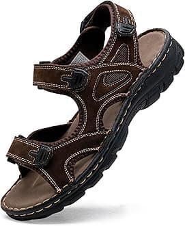 Men's Sandals Leather Open Toe Beach Sandal Outdoor Summer Sport Hiking Sandals