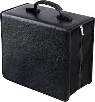 CD/DVD Case Binder - 400 Capacity Disc Storage Holder, Black PU Binder