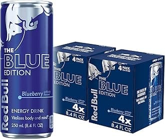 Red Bull Blue Edition Energy Drink, Blueberry | 80mg Caffeine | 8.4 Fl Oz | Pack of 8