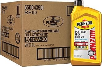 Platinum High Mileage Full Synthetic 10W-30 Motor Oil, 1 Quart (6 Pack)