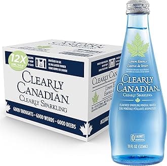 Clearly Sparkling Limon Essence Unsweetened Flavored Sparkling Mineral Water, Zero Sugar & Zero Calories, 1 Case (12 Bottles x 325mL)