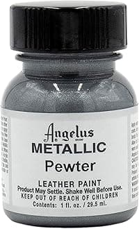 Angelus Metallic Leather Paint, 1 oz., Pewter