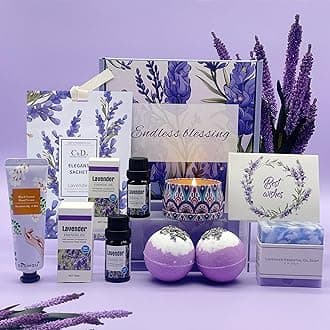 Pamper Birthday Gifts for Women,Unique Friend Gifts for Her, Lavender Self Care Get Well Soon Sleepwell Gifts for Mum Sister Wife Teacher, Relaxed Spa Bath Set Anniversary Graduation Thank You Gift
