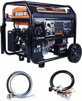15000W Tri-Fuel Portable Generator - 2025 Model with ATS, CO Sensor, Digital Display & 50A Output Perfect for Home Backup, Construction Sites & Emergency Power