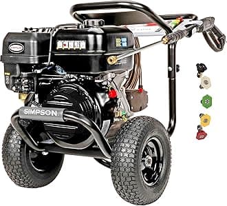 Simpson Cleaning 4400 PSI Gas Pressure Washer, 4.0 GPM Power Washer for Commercial Use, CRX Engine, 50-Foot Steel-Braided Hose, PowerShot, 49-State (PS60843)