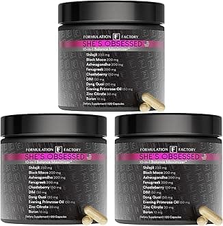 Formulation Factory She's Obsessed: 10-in-1 Hormone Balance Maximizer with Shilajit, Maca, Ashwagandha, DIM, Dong Quai, Zinc & More for Vitality & Balance 360 Count (Pack of 3)