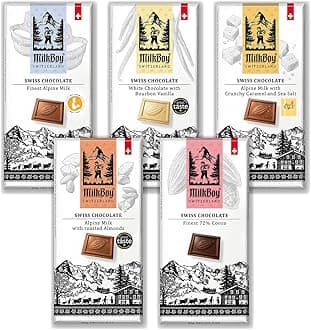Gourmet Milk Chocolate Bars - Dark Chocolates - White Chocolate Bar - Premium Handmade Chocolate Variety - Kosher - GMO Free - Chocolates Candy - (Pack of 5)