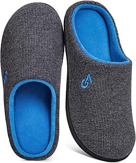 Men's Two-Tone Memory Foam Slippers