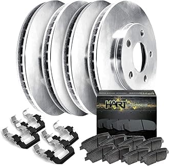 Hart Brakes Front Rear Brakes and Rotors Kit |Front Rear Brake Pads| Brake Rotors and Pads| Ceramic Brake Pads and Rotors - RBBC.61124.02