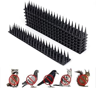 Pigeon Spikes (Pack of 60) Anti Bird Control for Balcony, Railing, Home Window Protection from Pigeon, Dog, Monkey, Crow, Kabootar, Split AC, Spikes with Double Sided Tape (Black)