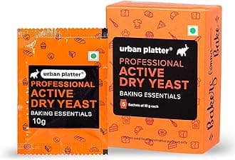 Urban Platter Active Dry Yeast | 1.76 Oz/50g (5 x 10g Packets) | Fast Rising Yeast | Gluten-Free | Long Shelf Life | Ideal for Bread, Pizza Dough, Cakes & Baking