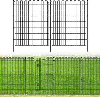 20 Panels No Dig Decorative Garden Fence with 2 Gates for Yard, 40 in(H) X 47.2 ft(L) Animal Barrier Fencing for Outdoor Dog, Metal Portable Garden Fences for Borders, Pets, Landscape, Temporary Fence