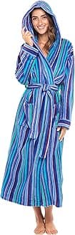 Alexander Del Rossa Womens Robe, Long Plush Bathrobe with Hood, Hooded Robes for Women Plus Size Bath Robe