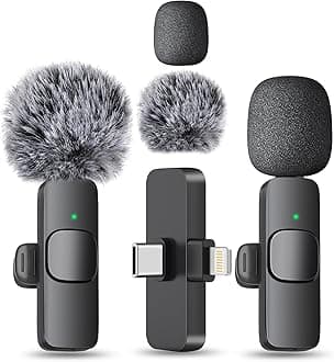 MAYBESTA Professional Wireless Mini Microphone for iPhone, iPad, Android Phone - Bluetooth Lavalier Lapel Mic for Video Recording - Clip on USB C Microphones for YouTube Tiktok Podcast Vlogging