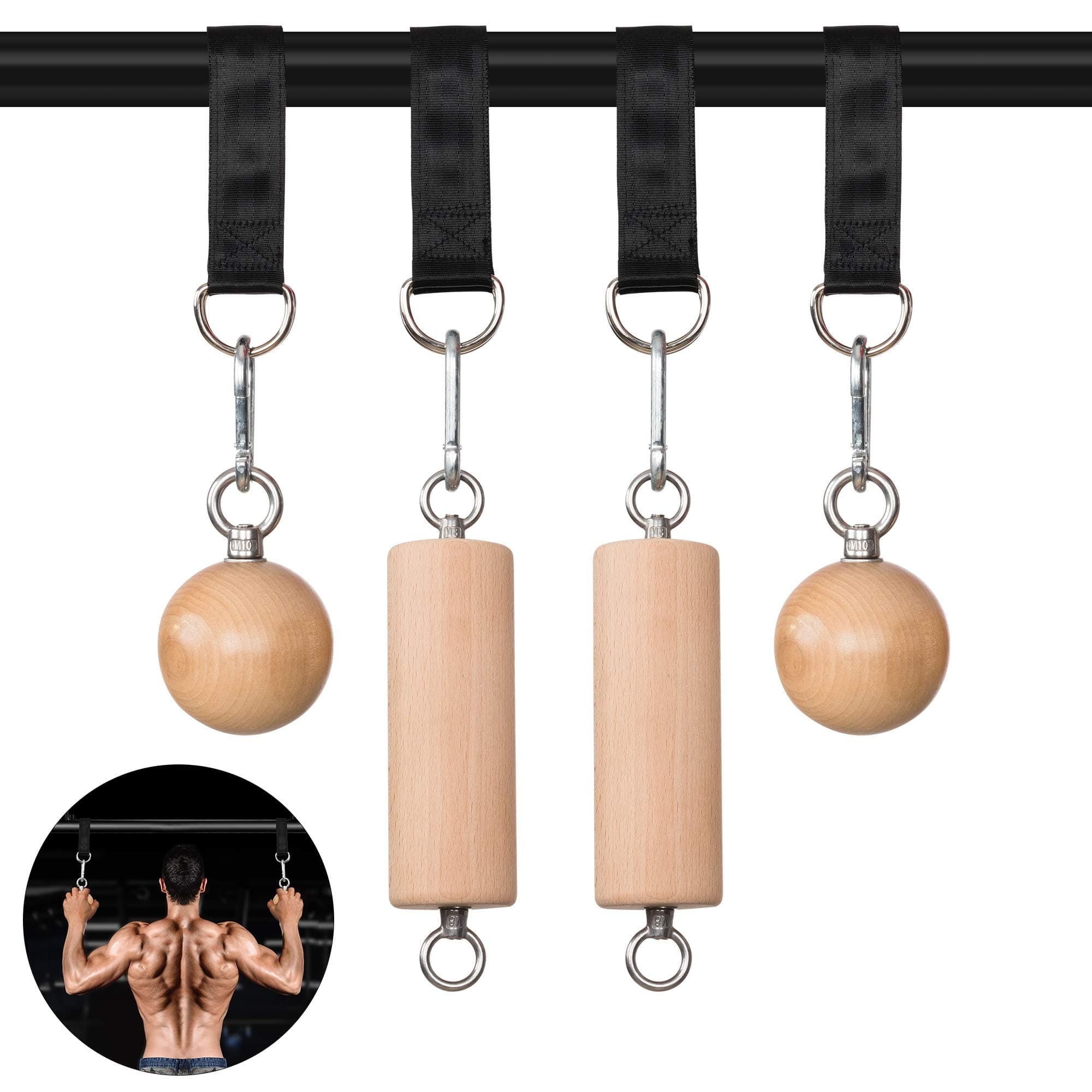 YCHLCHL Pull Up Climbing Hold Grips and Ball