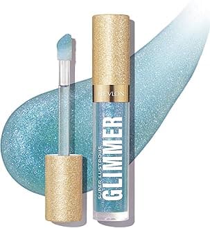 Super Lustrous Glimmer Gloss – Hydrating & Plumping Lip Gloss with Plant-Based Glitter, 3D Shimmer, 39% Hydration Boost & Oversized Applicator, Indigo Ice