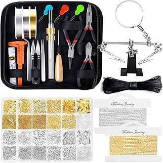 shynek Jewelry Making Kit - Adult Supplies with Tools, Earring Charms, Wires, Findings, Helping Hands
