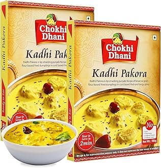 Chokhi Dhani Ready to Eat Kadhi Pakora 300g | Authentic Rajasthani Style Kadhi | Instant Heat & Eat Microwaveable Meal | No Added Preservatives | Pack of 2