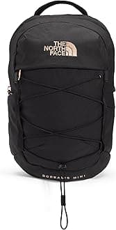 The North Face10L Mini Borealis Laptop Backpack, TNF Black Heather/Burnt Coral Metallic, One Size