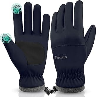 ihuan Winter Waterproof Ski Gloves Men Women, Snow Warm Cycling Cold Weather, Driving Biking Running