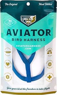 The AVIATOR Pet Bird Harness and Leash: Medium Blue