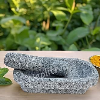 Neolithic | Stone Kalvam -Traditional Mortar and Pestle|10 Inch| Heavy Duty |Authentic Indian Kitchen Tool for Grinding Spices and Grains