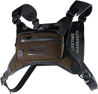 MVRK Water Resistant Chest Pack - Minimalist Running Vest for Workouts, Running Phone Holder with Extra Storage, Lightweight Running Pack, Running Backpack (Brown)